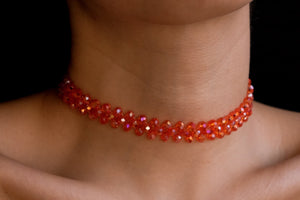 Orange crystal choker