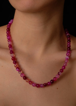 Fuscia ágata necklace