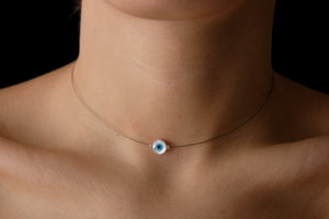 Eye silver choker