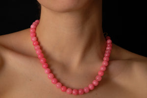 Pink jade necklace