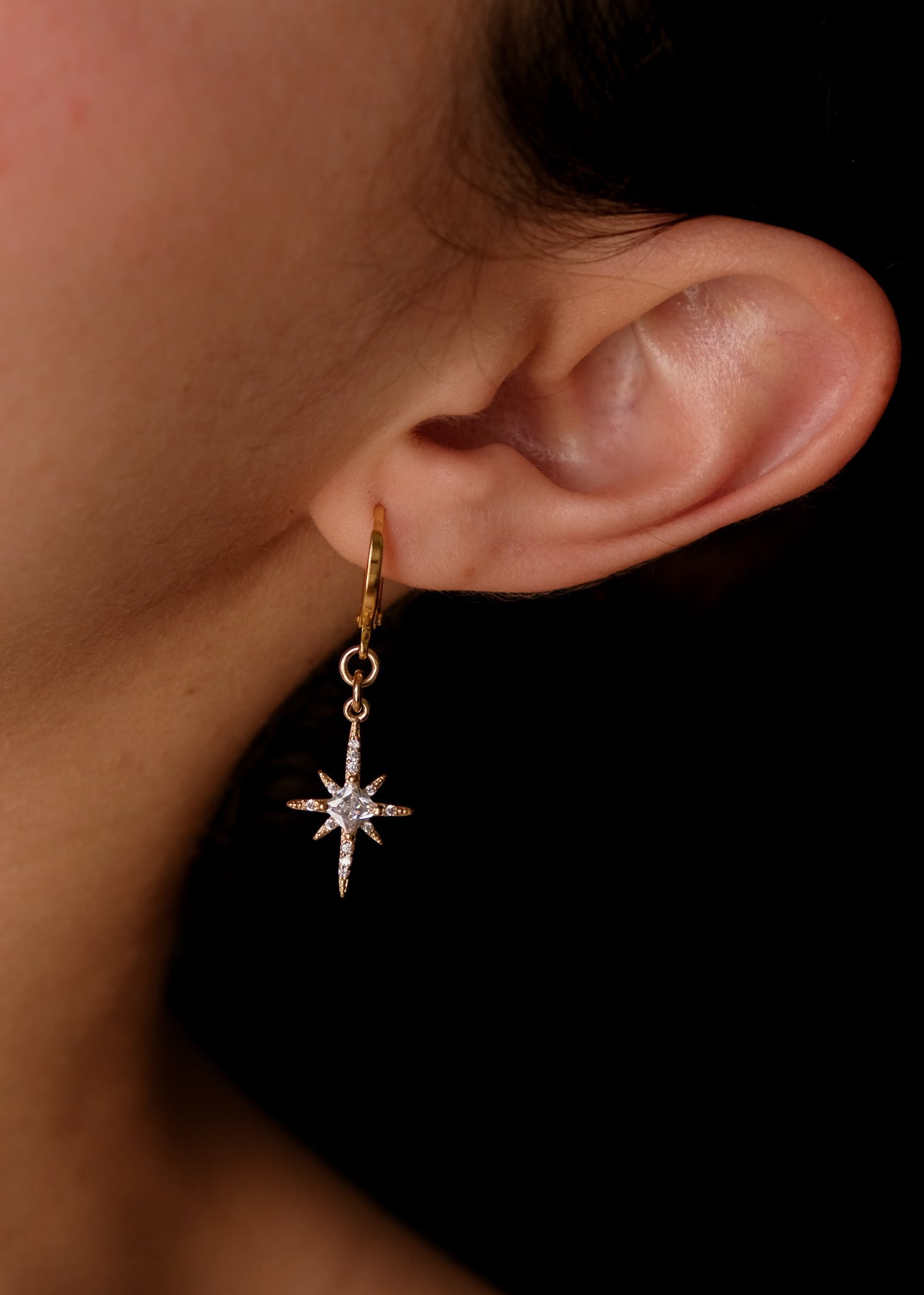 Crystal moon and star earrings