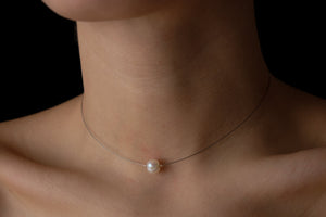 White Pearl silver choker