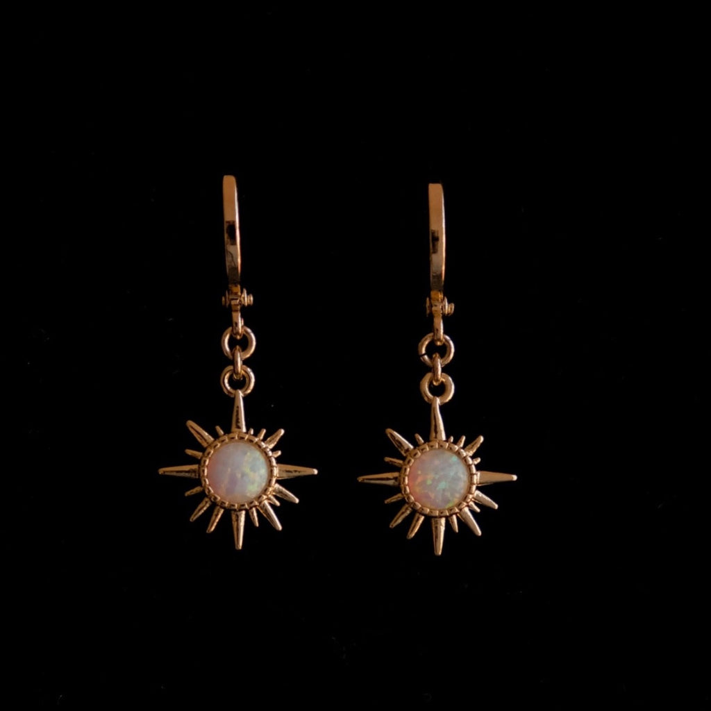 Opal sun earrings