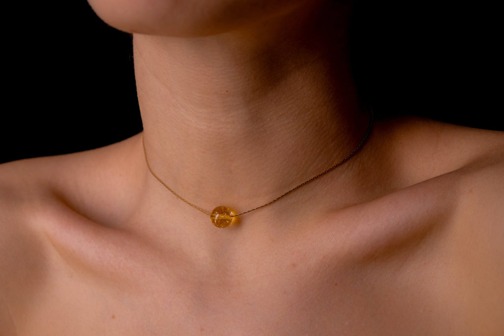 citrine sphere choker