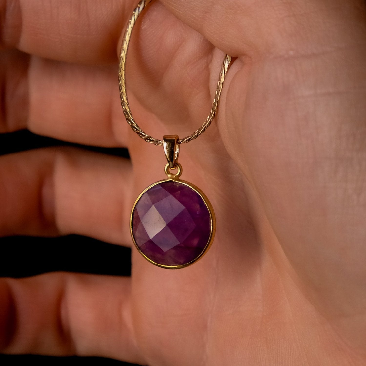 amethyst circle choker