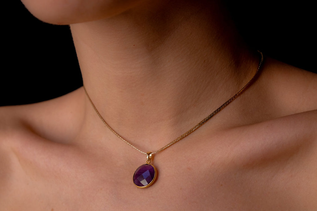 amethyst circle choker