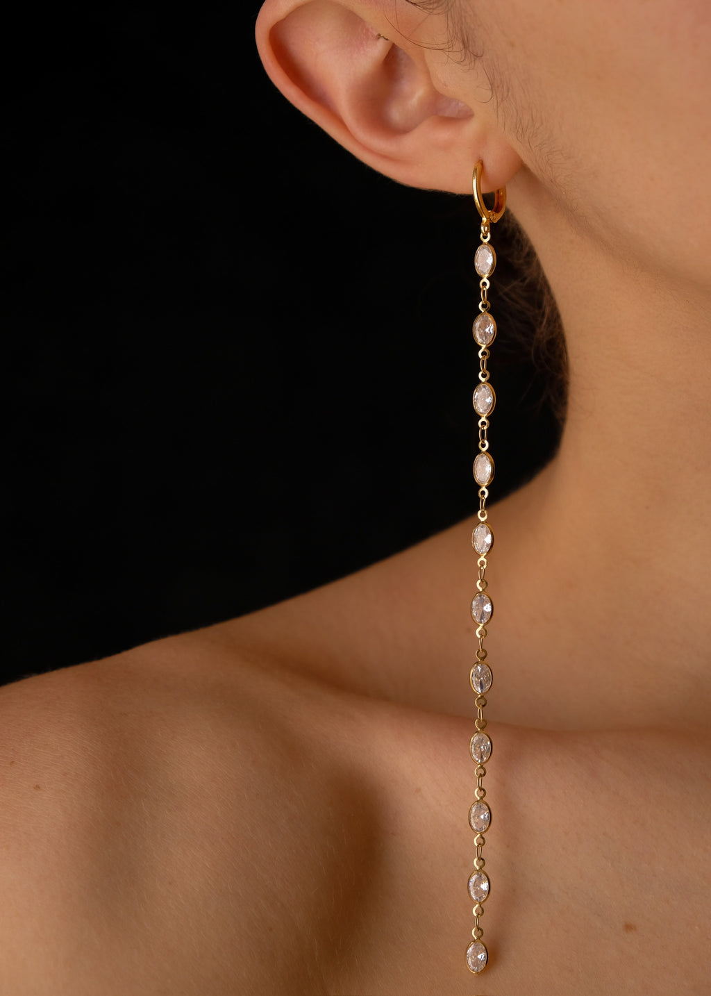 Crystal long earrings