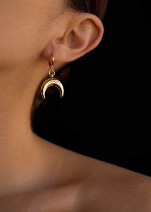 Gold moon earrings