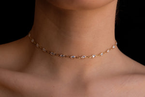 Crystal ovals choker