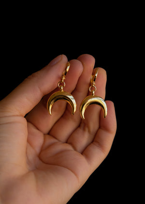 Gold moon earrings