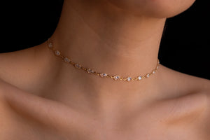 Crystal ovals choker