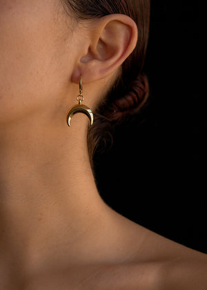 Gold moon earrings