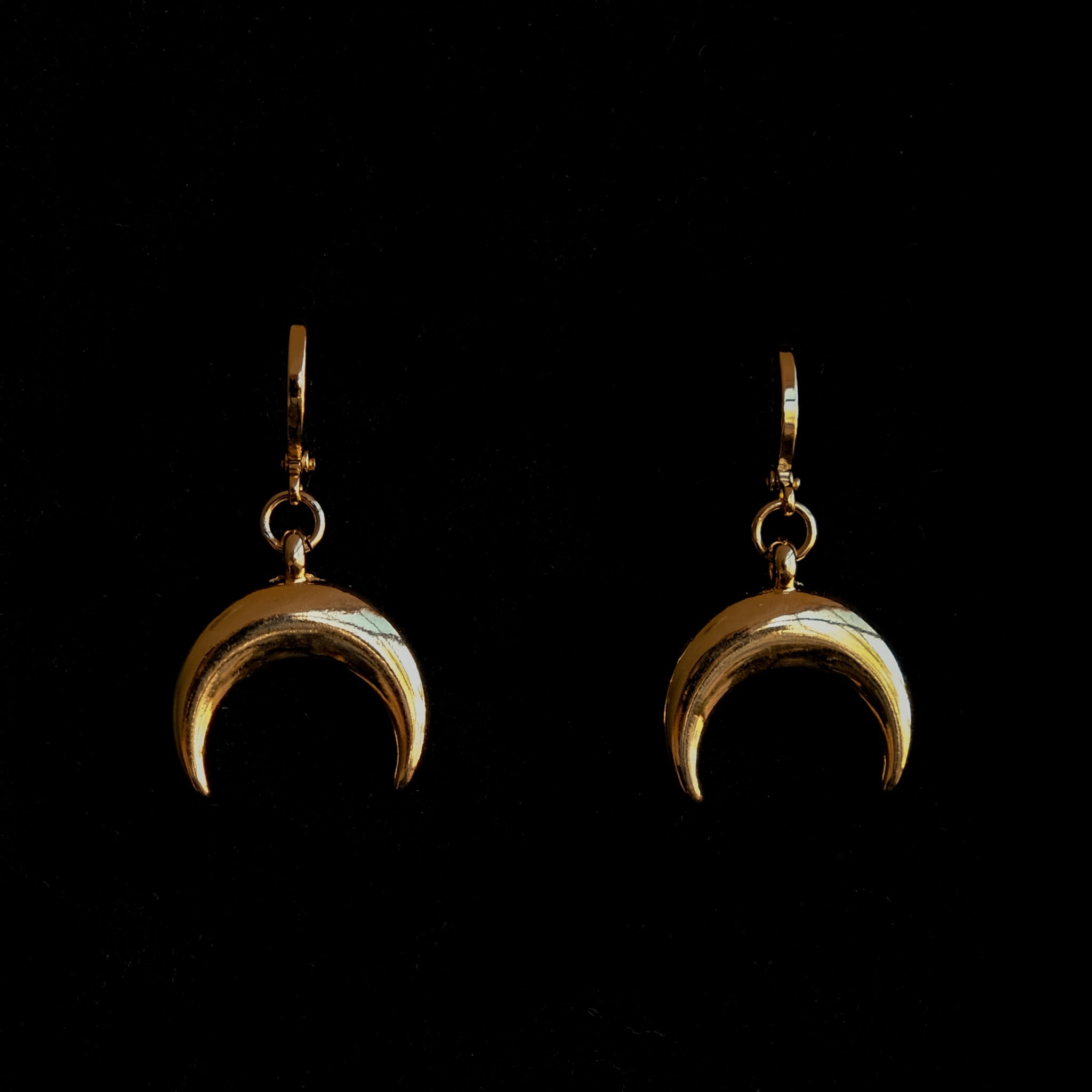 Gold moon earrings